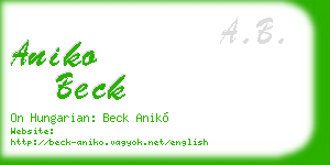aniko beck business card